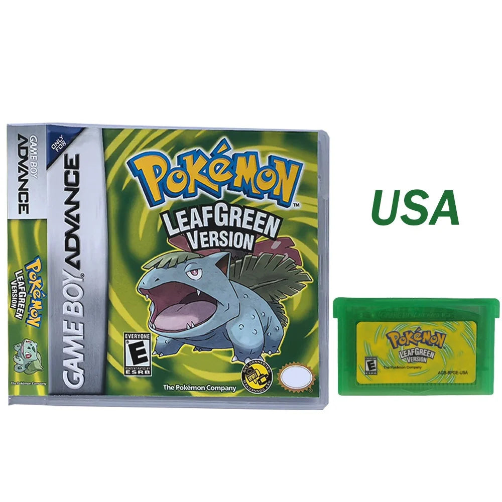 2025 New Pok é mon Series Jade Red Leafgreen Ruby Sapphire 5th Edition GBA Game Box, 32-bit Video Game Cartridge, No Manual