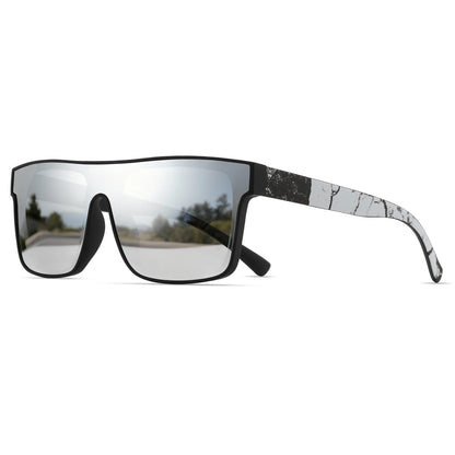 Classic Square Fashion Sports Sunglasses - Patterned Temples, Unisex for Cycling, Hiking, Travel - Perfect Gift
