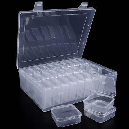 Bead Organizer Box 30Pcs Small Clear Plastic Bead Storage Containers with Hinged Lid for Storage of Small Items Crafts Jewelry