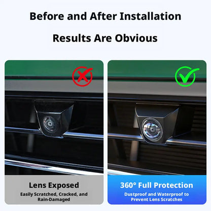 4pcs Car Camera Protective Cover With 2pcs Car Hooks Front Bumper Camera Anti-Scratch Shield Lens Guard PC Protective Cover Kits