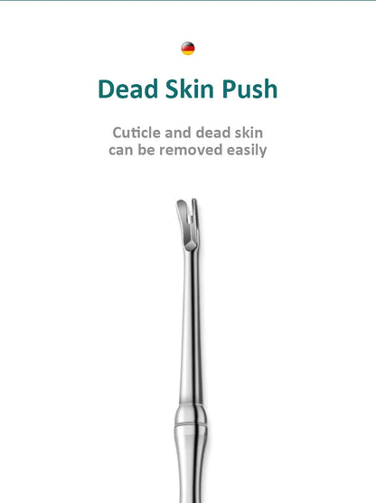 High Quality Cuticle Remover Dead Skin Pusher Surgical Grade Stainless Steel Nail Art Manicure Tool Scraper Nail Cleaner Trimmer