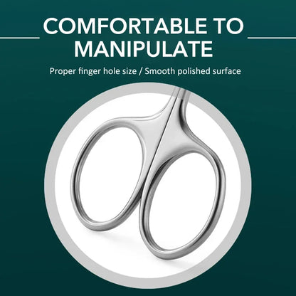 Stainless Steel Cuticle Scissors Curved Blade Nail Manicure Tool for Eyebrow Eyelash Dry Skin Multi-purpose Compact Size