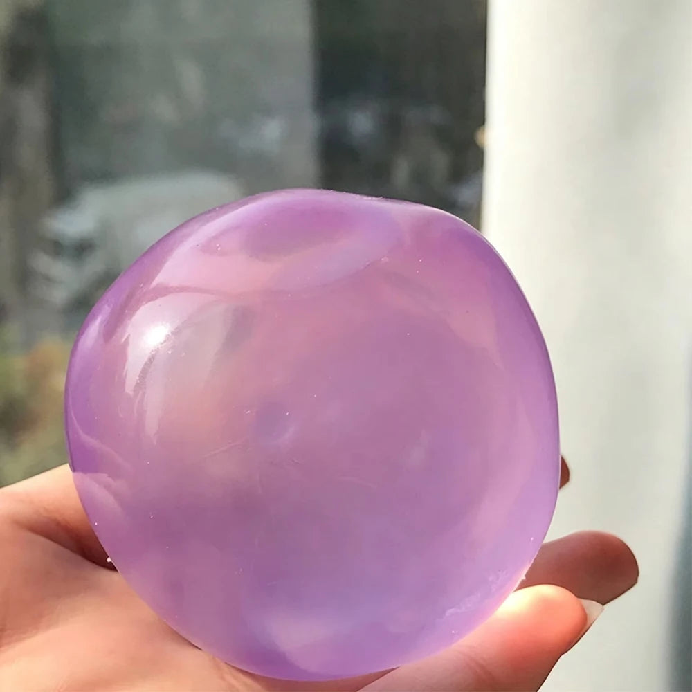 Maltose Squishy Toy Cute Mochi Anti Stress Fidget Toy Soft Simulated Bule/Pink Transparent Ball Quick-rebound Decompression Toy