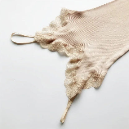 Birdtree 70% Silk 30% Cotton Lace Camisole Women Knit Tank Top Spaghetti Strap Elastic Slim Basic Sleepwear Vest Summer T35701C