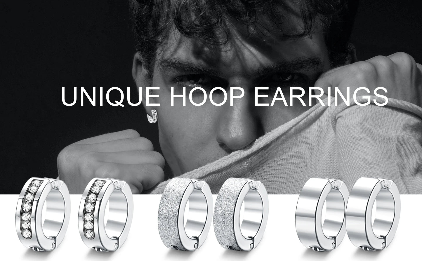 1 Pair/9 Pairs Non-Piercing Earrings Stainless Steel Clip On Hoop Earrings For Men Women Paved CZ Ear Clip Earrings Set