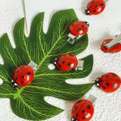 10-piece set of cross-border fashionable cute bee ladybug hair clips mini accessories hairpins for students bulk fun