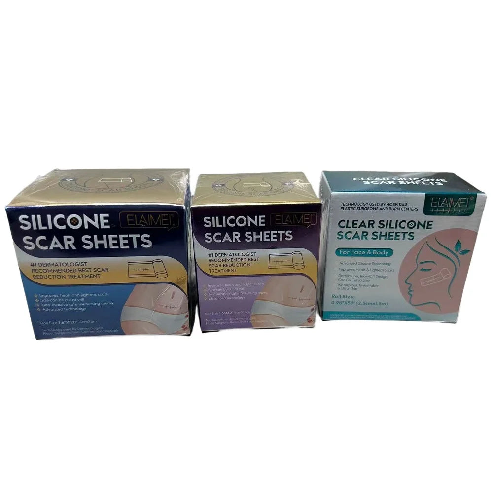 1 Roll Invisible Silicone Scar Sheets Self-Adhesive Scar Cover Tape Skin Care Strips Transparent Color
