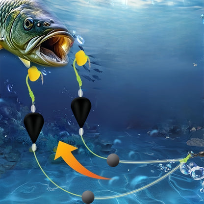 1PCS Inverted Bottom Double Hook Fishing Float Set - High Sensitivity, Suitable for Sea and Freshwater Fishing