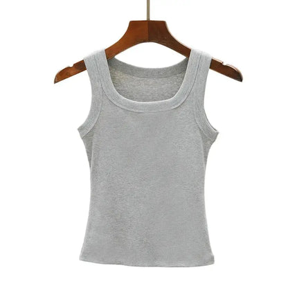 Camisole Tank Soft Cotton Top Women Summer Outfits Tight And Sexy Tank Top Knitted Bottom Shirt And Sleeveless Top For Outerwear