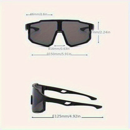 Men's Fashion Large Frame Glasses Integrated Design Bright Yellow Orange Lens and Black Frame Suitable for Daily Wear