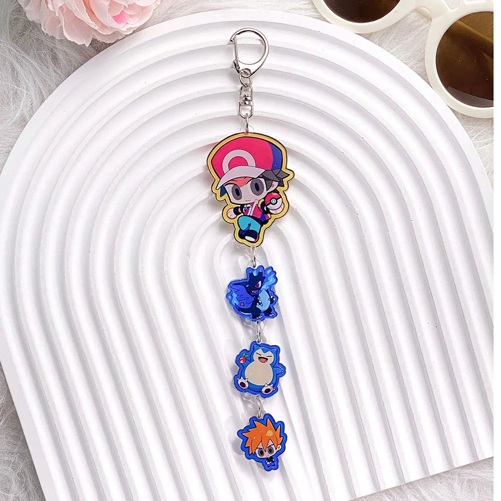 Pokémon Characters Pikachu Bulbasaur Jigglypuff Acrylic Keychain Bag Charms Accessories Backpack Pendant Key Holder Friend Gifts