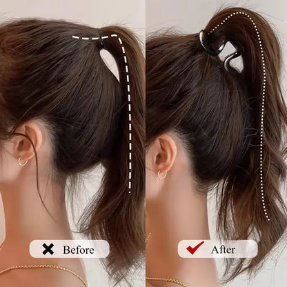 2 New elegant curved hairpins for women with high ponytail, designed for the back of the head
