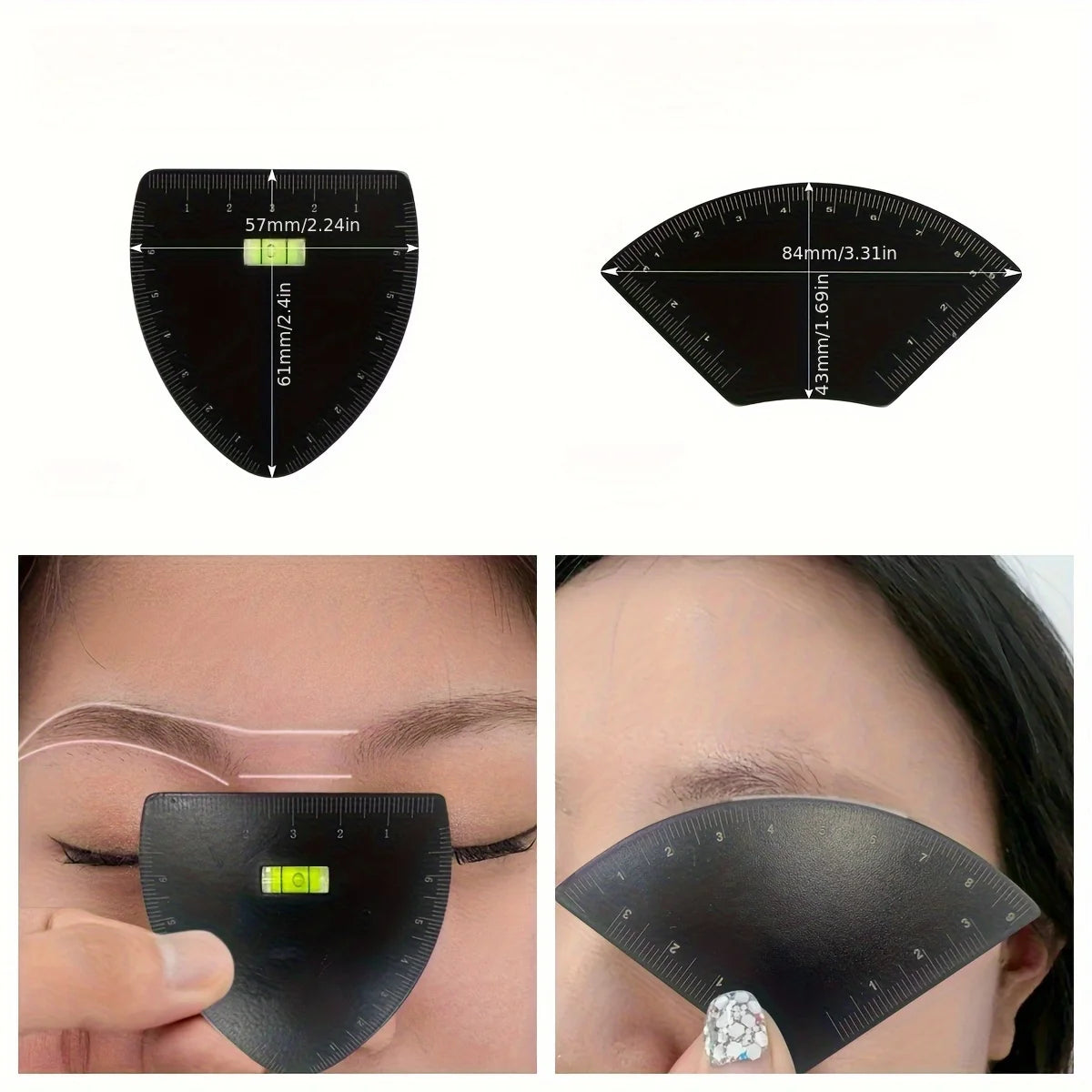 1PC Eyebrow Stencil Kit - Multi-Style Templates with 3-Point Measuring Ruler, Precise Shaping Tool for Microblading & Makeup