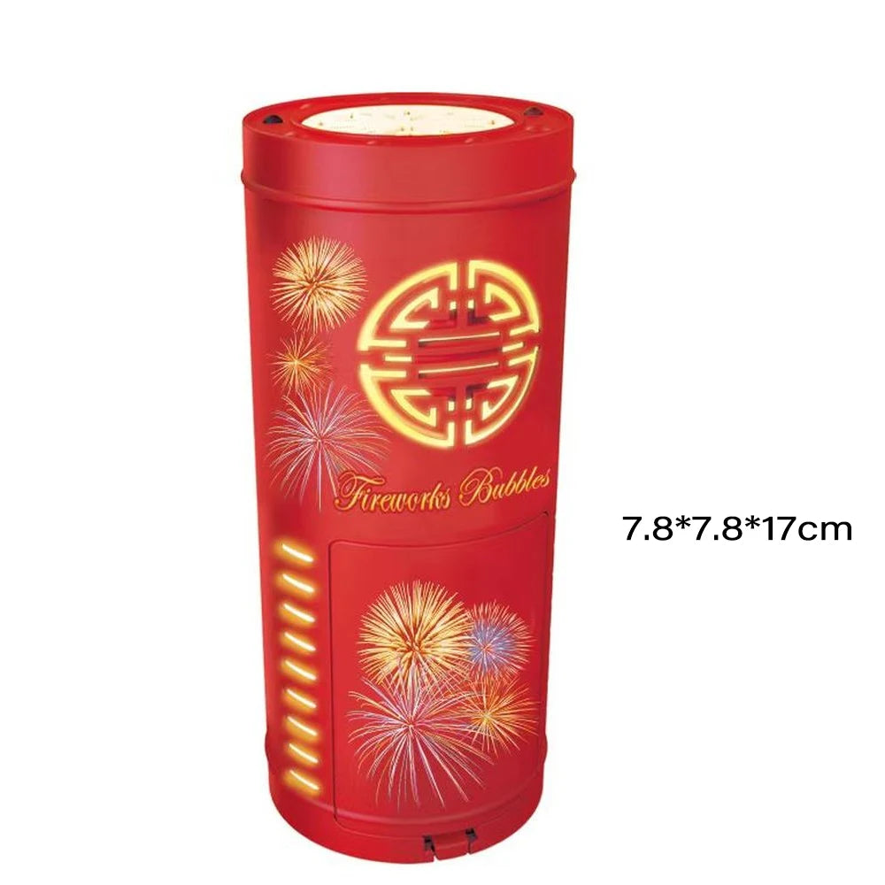 2024 Chinese New Year Imitation Firework Bubble Blowing Machine Electric Bubbles With Music Light Wedding Party Gift