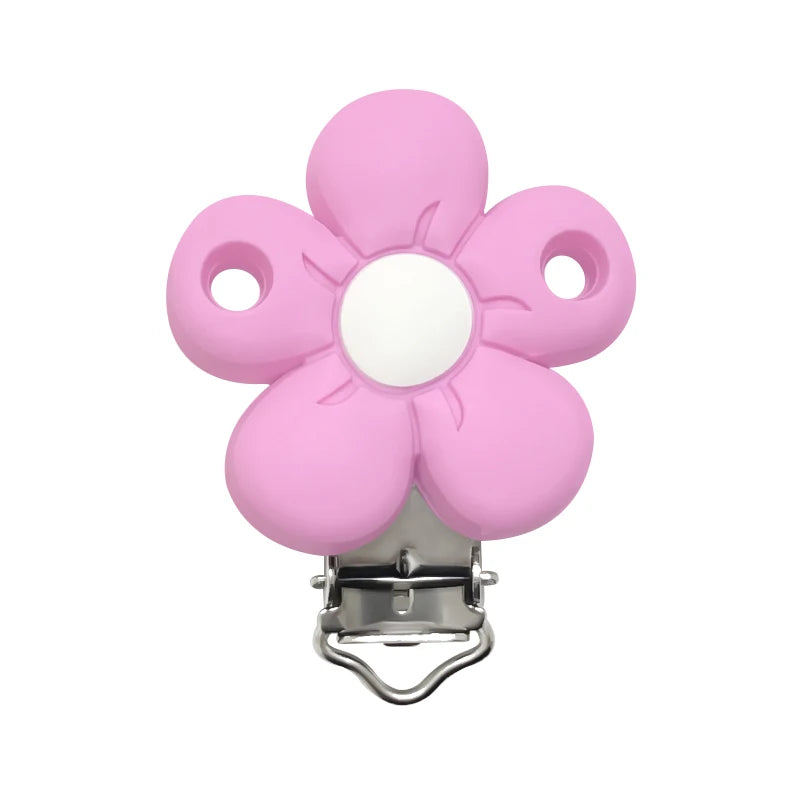1/3/10pcs Silicone Flower Pacifier Clips Food Grade Teethers For Baby DIY Baby Soother Nursing Pacifier Chain Accessories