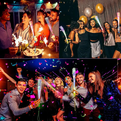 Glow Sticks Fiber Optic Light Up Wands LED Night Lighting Props for Birthday Wedding Dark Parties Concerts Christmas Halloween
