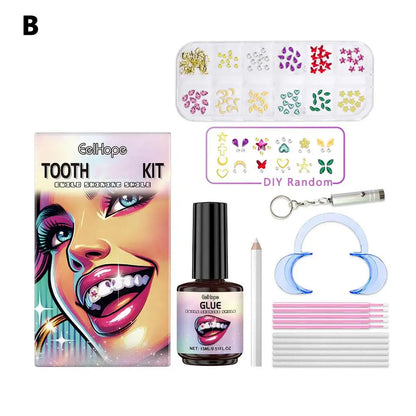 Tooth Jewelry Kit DIY Teeth Gems Set 7ml Glues Light Firm Reliable Clear Precious Stone Crystal Tooth Ornaments Jewellery