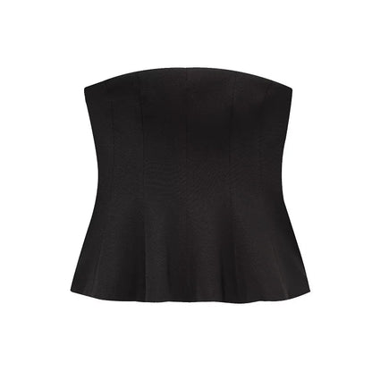 MUJER 2025 Corset Tube Tops for Women off Shoulder Crop Top Woman Sexy Backless Tank Top Women Yellow Black Bustier Tops Woman