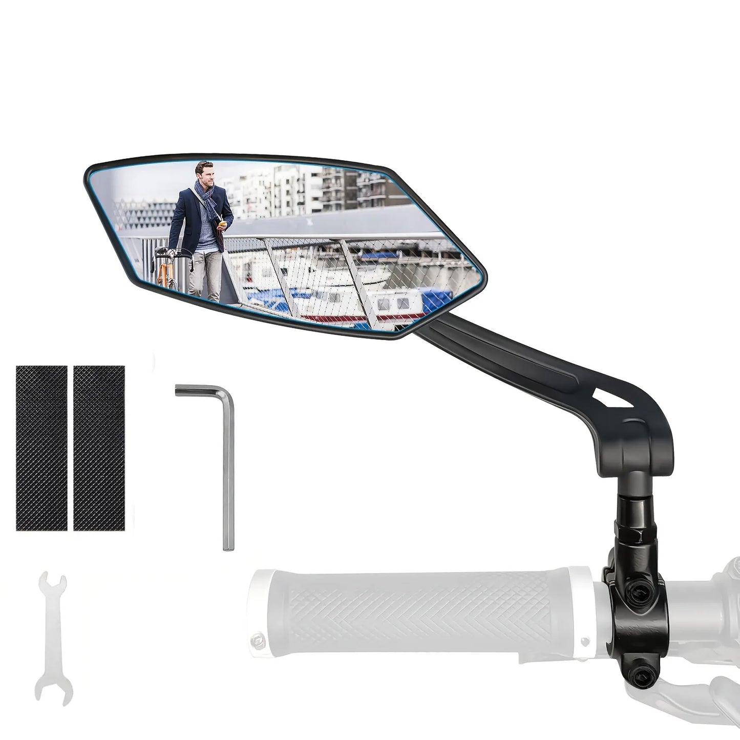 360-Degree Rotating Bike Mirrors for Handlebars with Scratch-Resistant Glass Lens Universal Safe Riding Rear View Mirrors