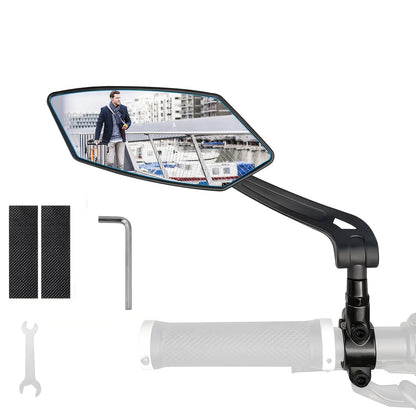 360-Degree Rotating Bike Mirrors for Handlebars with Scratch-Resistant Glass Lens Universal Safe Riding Rear View Mirrors