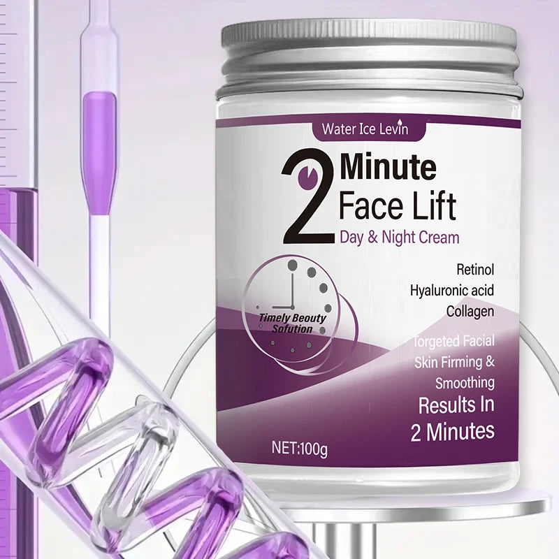 2-Minute Facial Lift Day and Night Cream with Retinol, Hyaluronic Acid, and Collagen - Moisturizing Lotion Suitable for All Light Skin Tones, Fragrance-Free, Absorbs in 2 Minutes