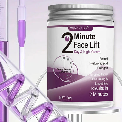 2-Minute Facial Lift Day and Night Cream with Retinol, Hyaluronic Acid, and Collagen - Moisturizing Lotion Suitable for All Light Skin Tones, Fragrance-Free, Absorbs in 2 Minutes