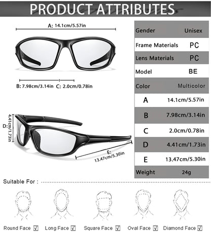 Photochromic Cycling Sunglasses Men Outdoor Sports Tactical Camouflage Goggles Vintage Driving Riding Fishing Windproof