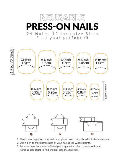 ARTAUG 24PCS Press On Nails Medium White Square Press On Nails Sweet Press On Nails korean press on nails