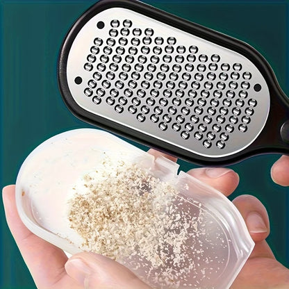 Professional Heavy-Duty Stainless Steel Painless Foot File & Remover with Splash Guard & Handle Suitable for Care Cracked Heels