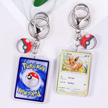 Pokémon Card Cute Acrylic Car Keychain Accessories Pikachu Charizard Gengar EeveeBag Charm Backpack Pendant Gifts For Friends