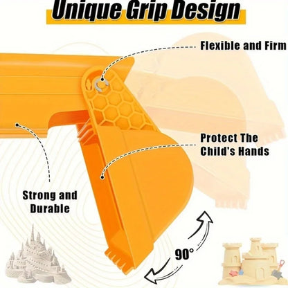 1pc/2pcs Pro Sand & Snow Shovel - Vibrant Orange Beach Digging Tool for Kids/Adults, Heavy-Duty Plastic Snow Toy