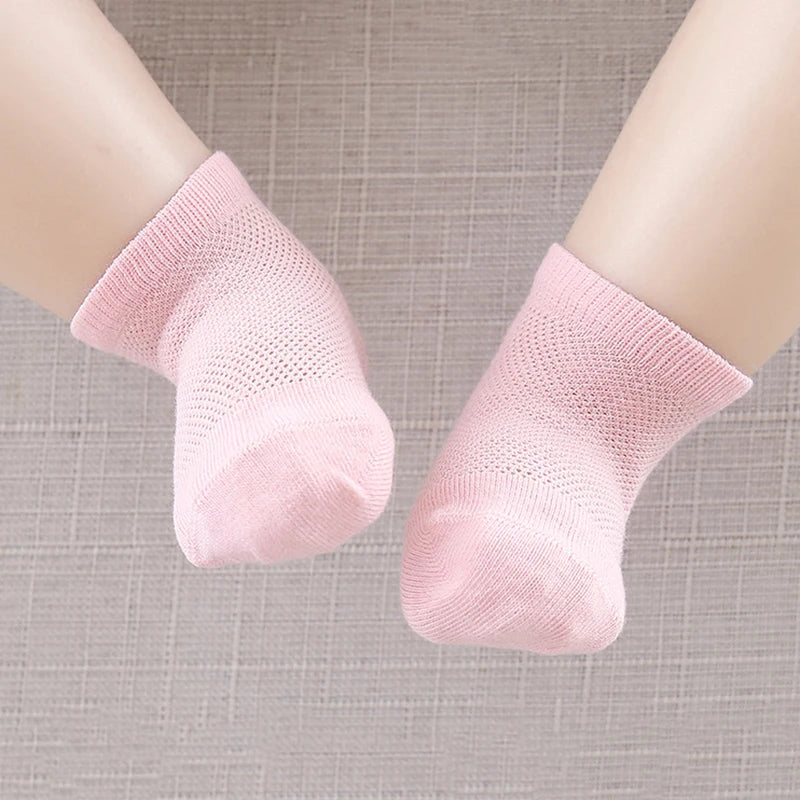 3Pairs/lot Summer Baby Thin Mesh Cotton White Pink Ankle Short Sock for Toddler Kids Boys Girls Breathable Soft Stretch Socks