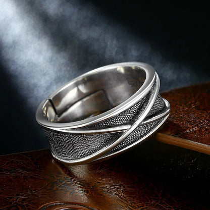 Retro Time Space Goku Black Ring Punk Gothic Open Ring For Men Handmade Unisex Designer Jewelry Accessories Anime Lovers Gift