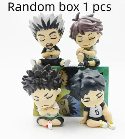 New In Stock Japanese Anime Volleyball Youth Shoulder To Shoulder Sleep Blind Box Kawaii Action Figure Desktop Ornament Gifts