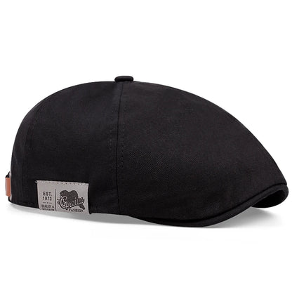 2024 New Men's Vintage Linen Fashion Hip Hop Solid Beret Side Label 1973 Women's Hat Vintage Beanie Crowd Style Sun Beret