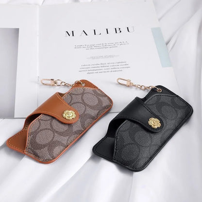 Portable Glasses Case with Keychain - Protective Storage Bag for Myopia Glasses And Sunglasses - Daily & Travel Essential