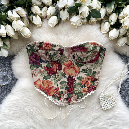 sweet Bandage asymmetrical tube top Camis Slim Korean Tanks Top Elegant Basic Crop Top summer Women Bustier