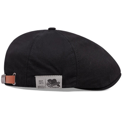 2024 New Men's Vintage Linen Fashion Hip Hop Solid Beret Side Label 1973 Women's Hat Vintage Beanie Crowd Style Sun Beret