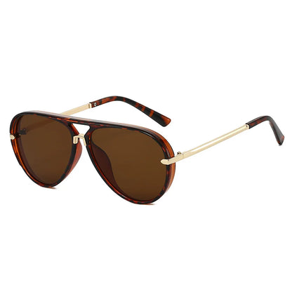 Trendy Oversized Pilot Sunglasses Women Men Vintage Retro Classic Designer Sun Glasses UV400 Protection Fashion Ladies Shades