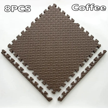 1-16PCS 30*30cm  Sports Gym Protection EVA Leaf Grain Floor Mats Yoga Fitness Non-Slip Splicing Rugs Thicken Shock Room Workout