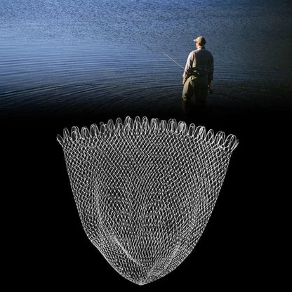 Outdoor 40/50/60/70/80cm Double Line Braided Mesh Fishing Landing Net Fishing Mesh Hole for Bass Trout Catch Luring Accessories