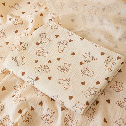 1 Piece of Double-Layered Baby Swaddle Blanket, Soft and Breathable, with Cute Patterns, Multifunctional Newborn Wrap Blanket, Baby Quilt, Baby Swaddle Sheet, Suitable for All Seasons