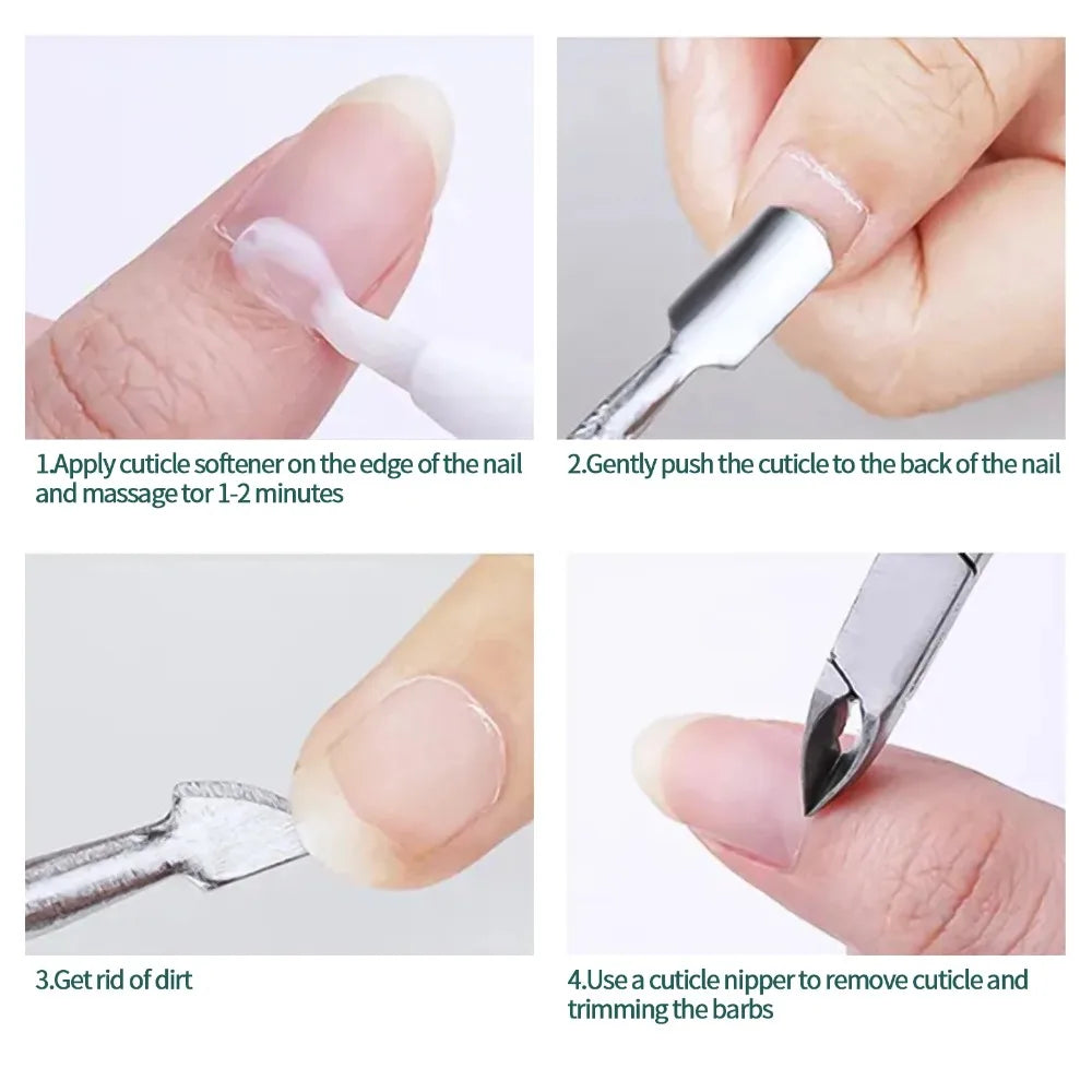 Nailpop Nail Cuticle Scissors Stainless Steel Manicure Pedicure Trimmer and Pusher Silver Dead Skin Scissor Nipper Clipper Tool