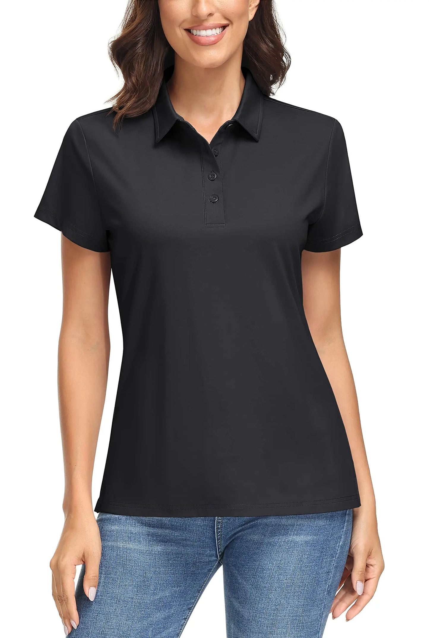 TACVASEN UPF50+ UV Protection Quick Dry Polo T-Shirts Womens Summer Short Sleeve Golf Sports Tee Shirts Breathable Workout Tops
