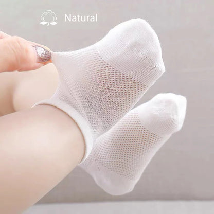 3Pairs/lot Summer Baby Thin Mesh Cotton White Pink Ankle Short Sock for Toddler Kids Boys Girls Breathable Soft Stretch Socks