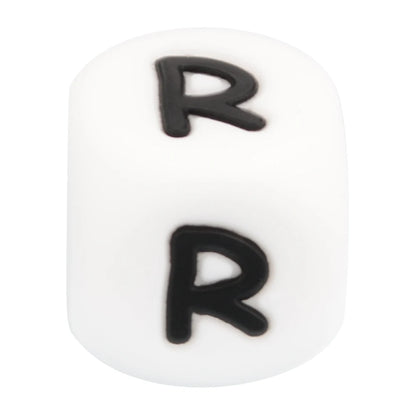 Lofca 100Pcs 12MM Silicone Letter Beads Silicone Beads Loose Beads Food Grade DIY Bracelet Necklace Pacifier Chain Accessories