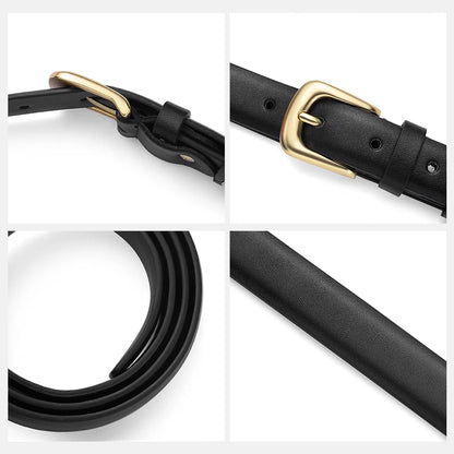 Women's belt fashion pin buckle thin belt real luxury soft belt women with cargo pants jeans windproof belt PU belt