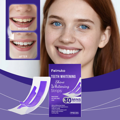Purple Glossy Tooth Strips Gentle Care for Shiny Teeth, Cleans Stains, Easy-to-Use Tooth Strips