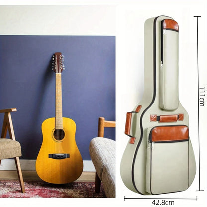 Miwayer Acoustic Guitar Bag 41 Inch Thickened Waterproof Oxford Nylon Double Straps Cotton Padded Guitar Case Gig Backpack