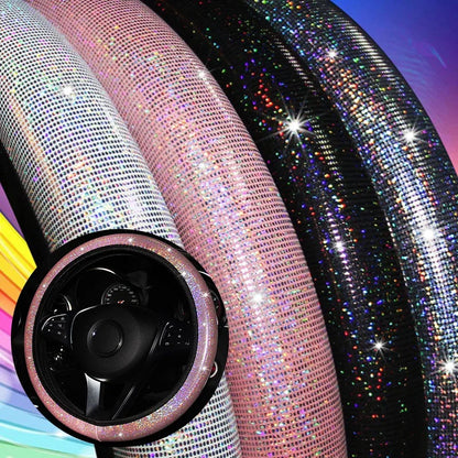 Car Universal 37/38cm Steering Wheel Cover Elastic Handle Cover Colorful Bronzing Diamond BlingBling Steering Wheel Accessories